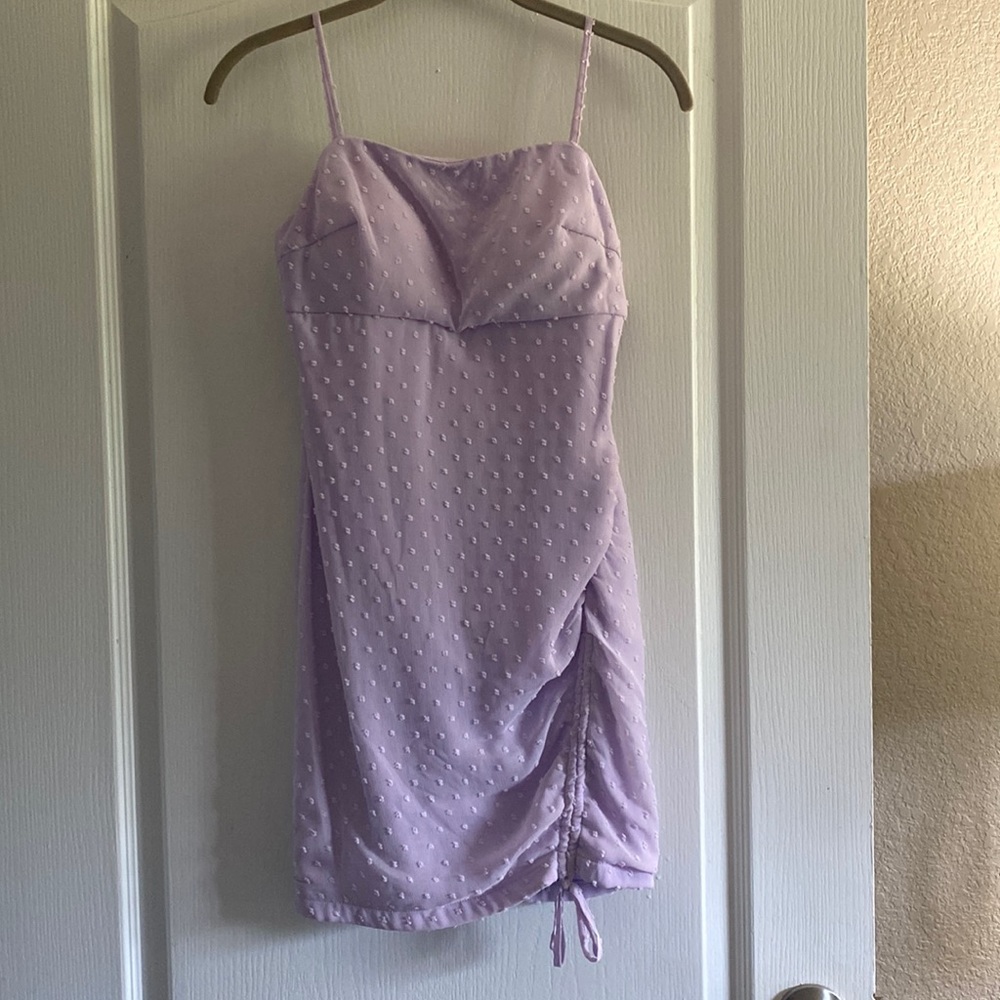 violet cinch formal dress
